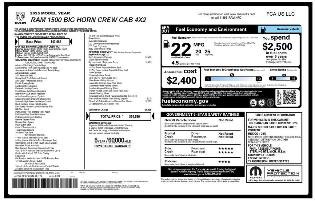 ram ram 1500 pickup 2025 1C6RREFG1SN557172 image ram ram 1500 pickup 2025 1C6RREFG1SN557172 image